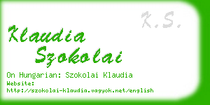 klaudia szokolai business card